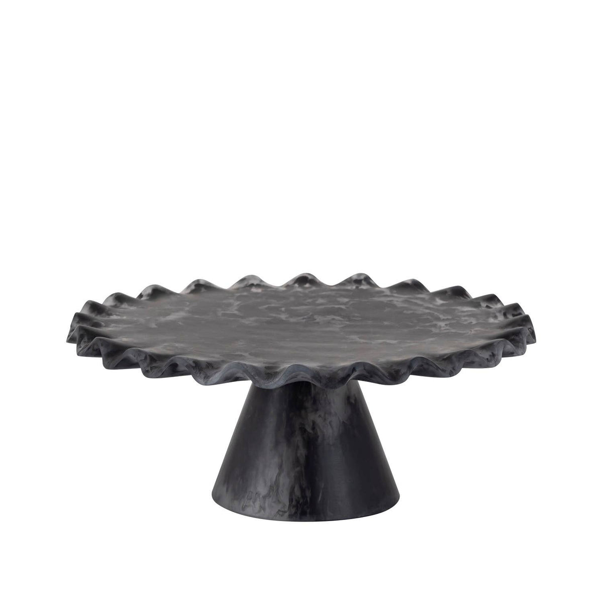 Large Modern Matte Black Resin Cake Stand