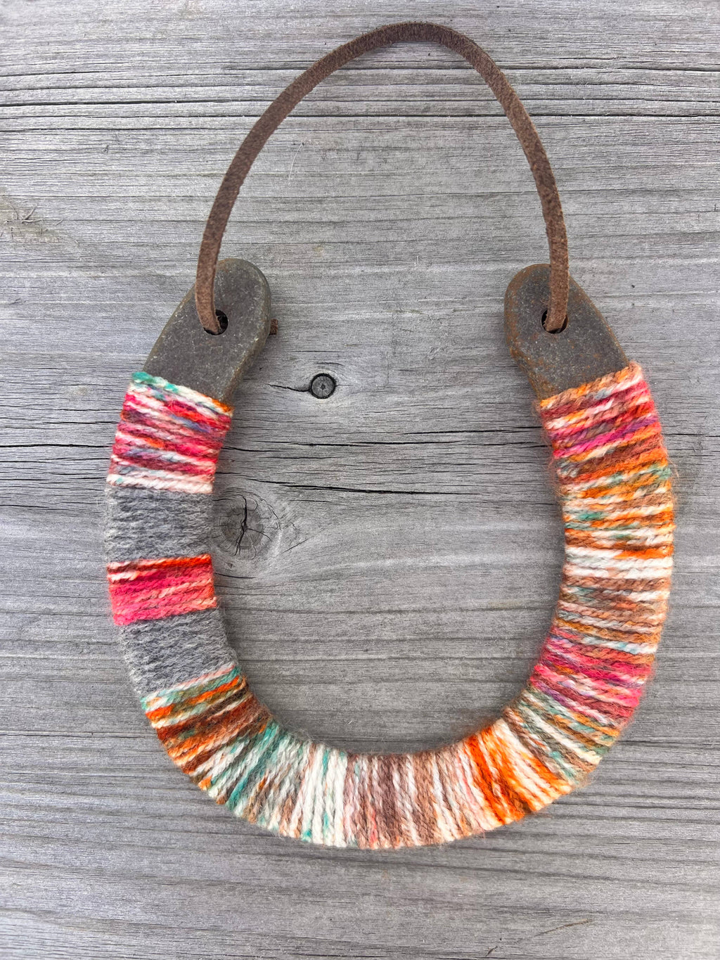 Up-cycled LUCKY horseshoe - Palisades Sunset