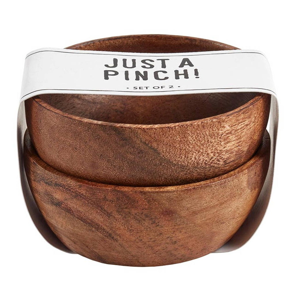 Mini Acacia Wood Pinch Bowls (Set of 2)