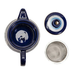 Evil Eye Porcelain Teapot with Stainless Steel Strainer