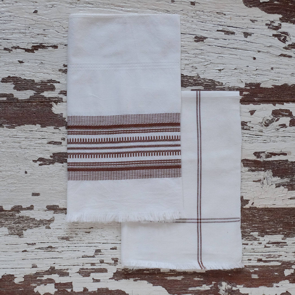 Espresso Brown Antigua Stripe Kitchen Towel