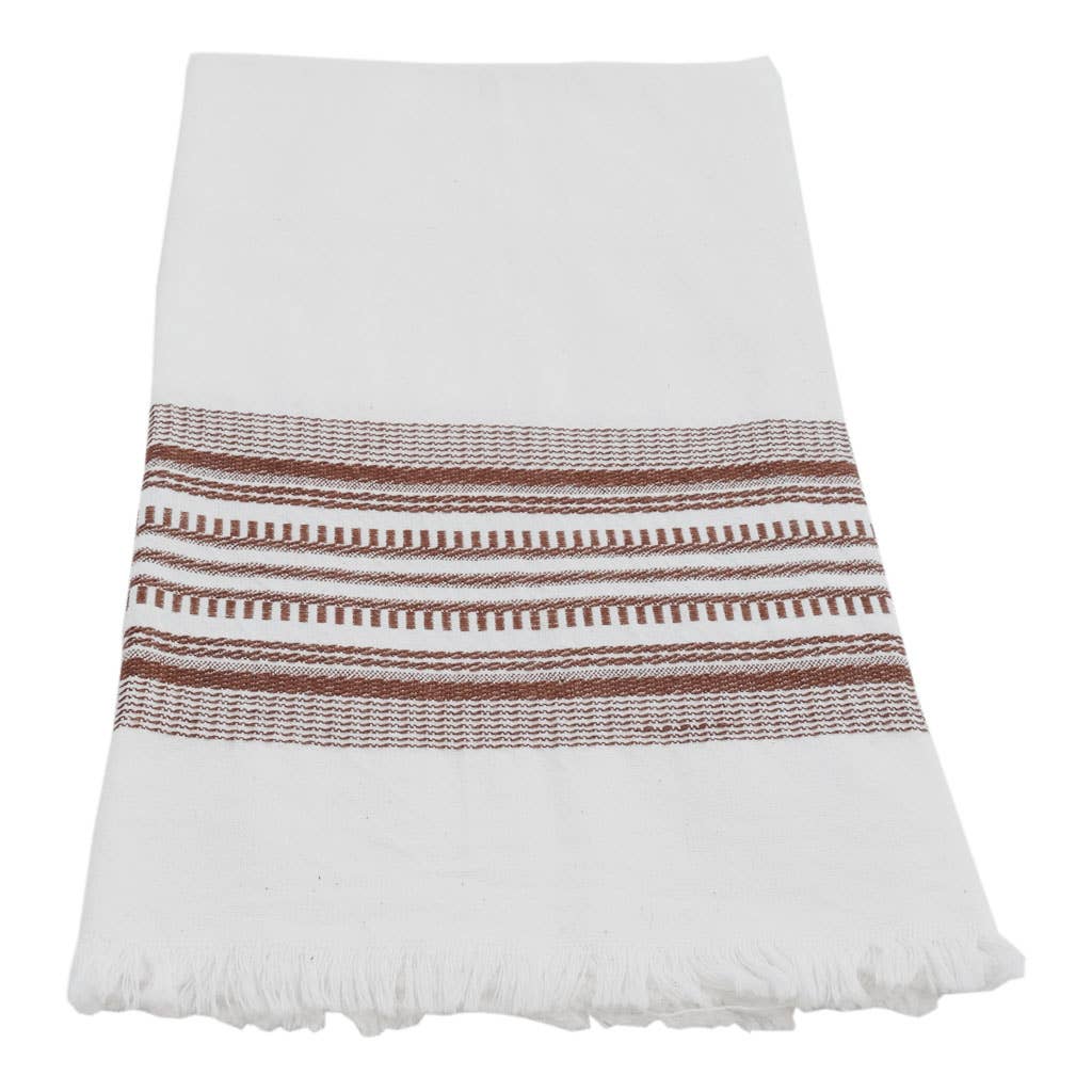 Espresso Brown Antigua Stripe Kitchen Towel
