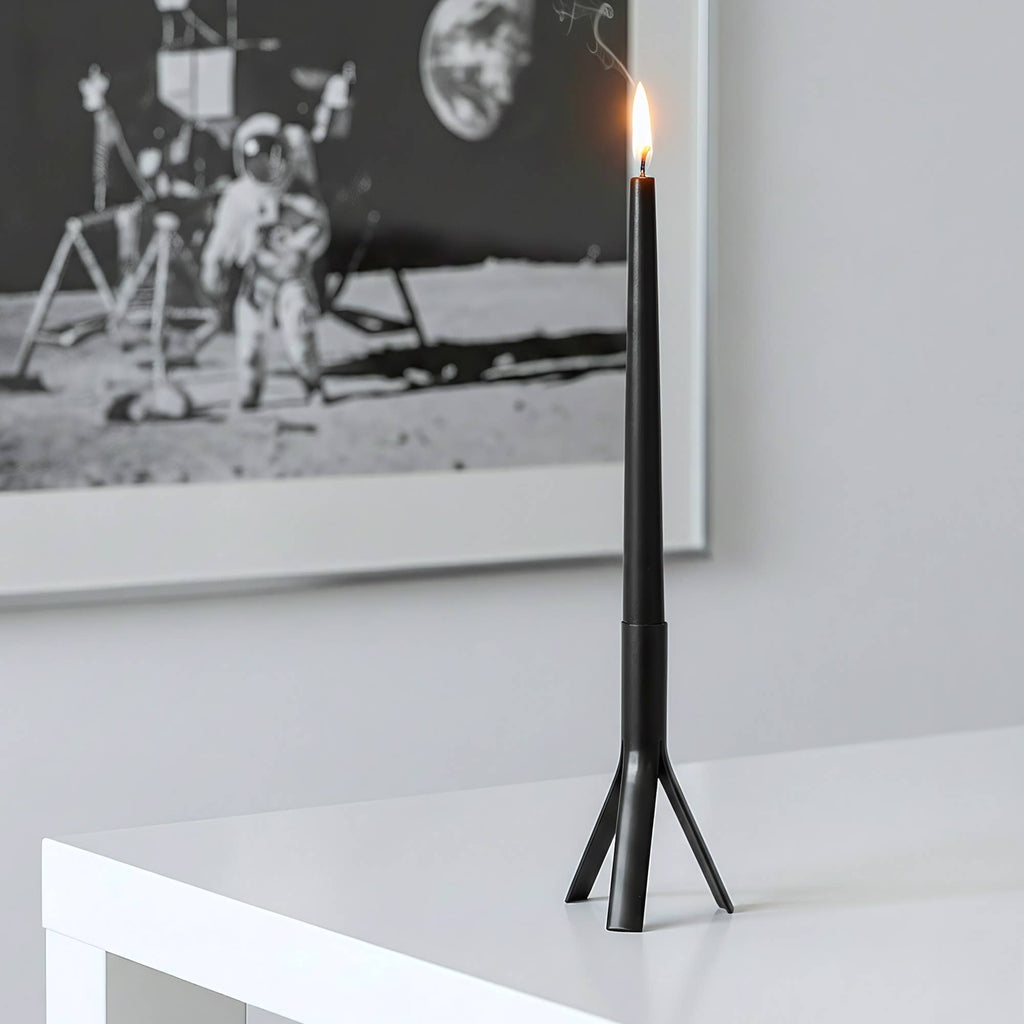 10" Hand-Poured Black Taper Candles (Pack of 4)