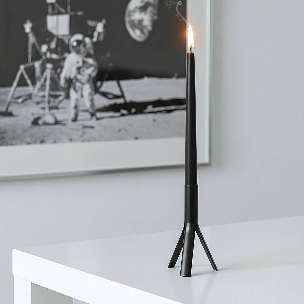 10" Hand-Poured Black Taper Candles (Pack of 4)