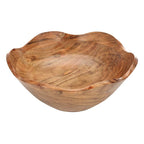 Large Scalloped Acacia Wood Bowl