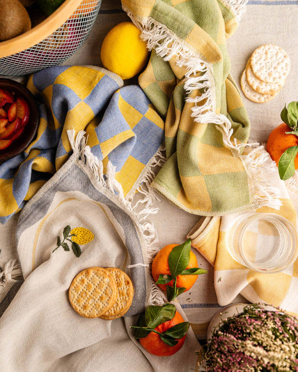 Sardine Hand-Stitched Tea Towel Set