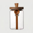 Airtight Glass Jars with Acacia Lid and Spoon