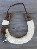 Up-cycled LUCKY horseshoe - Prairie Ivory