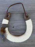 Up-cycled LUCKY horseshoe - Prairie Ivory