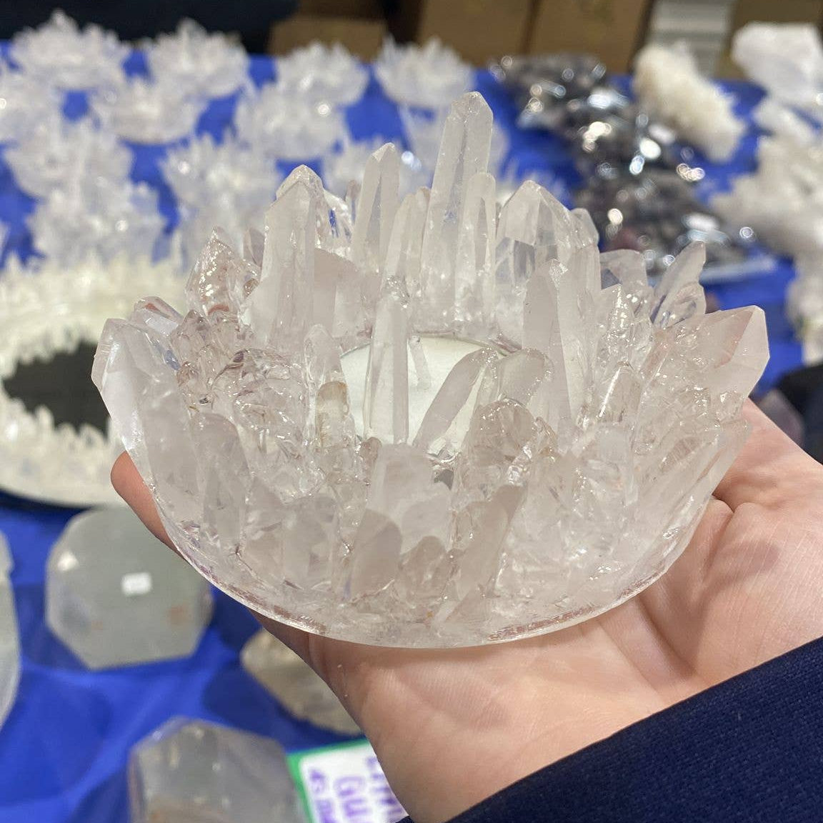 Lemurian Quartz Candle Holder