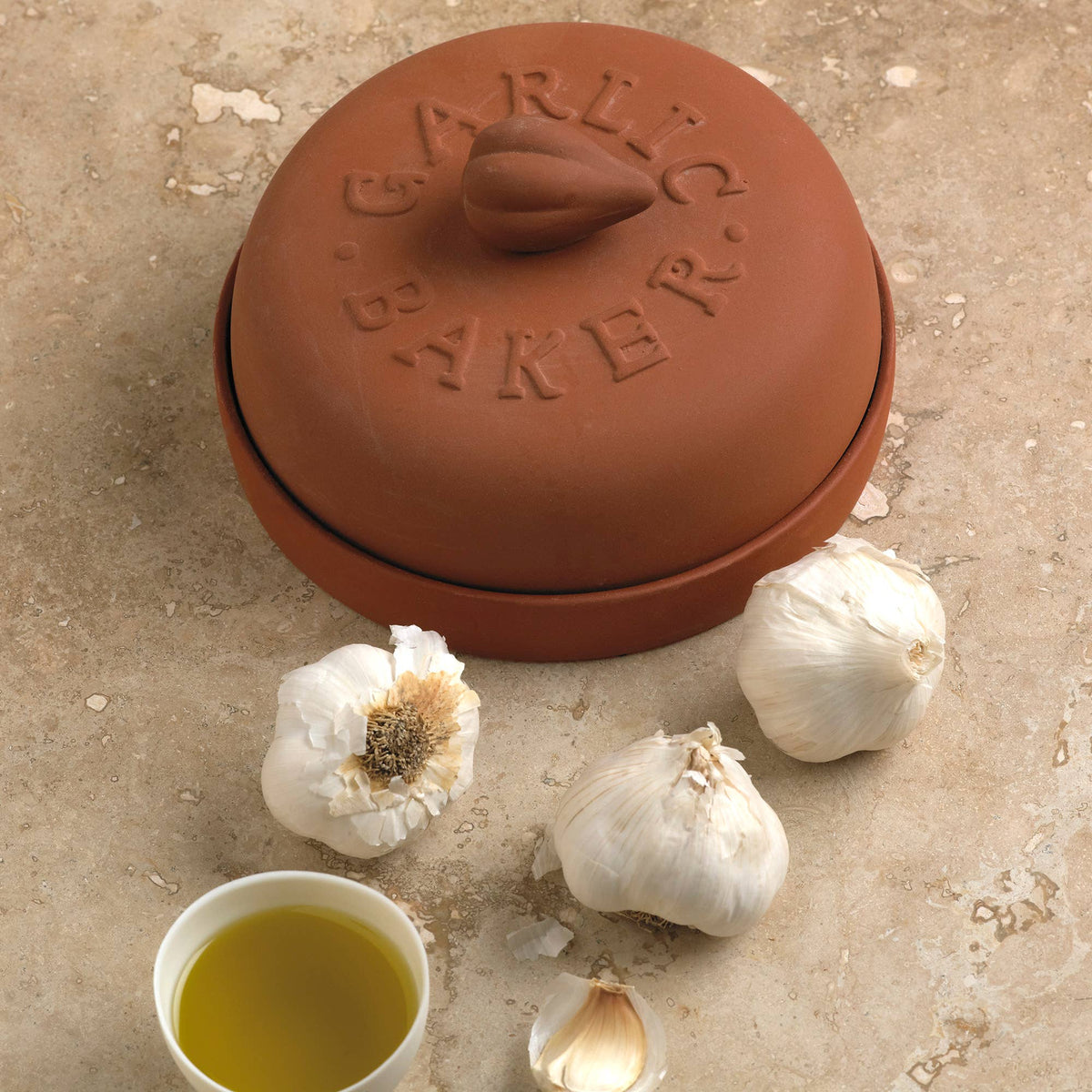 Classic Terra Cotta Garlic Baker & Roaster