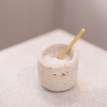 Travertine Salt Cellar With Spoon