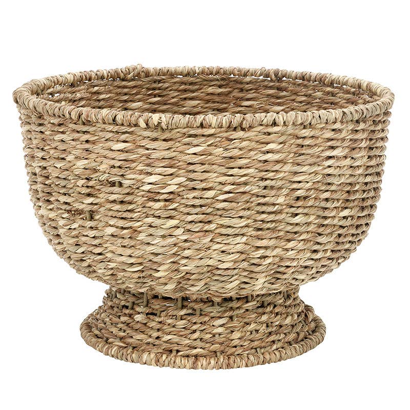Face to Face Seagrass Basket - Large: 12" Dia x 8" H