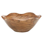 Large Scalloped Acacia Wood Bowl