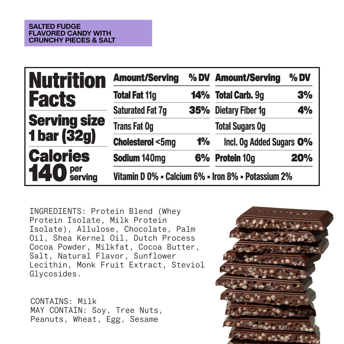 Hormbles Chormbles Salted Fudge Protein Chocolate Bar