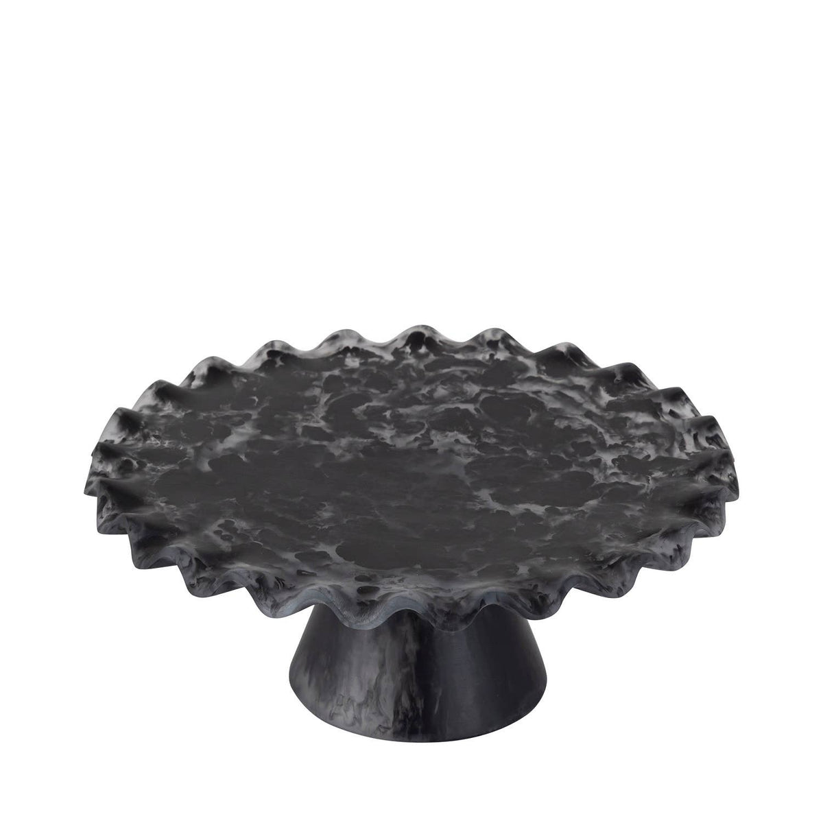 Large Modern Matte Black Resin Cake Stand
