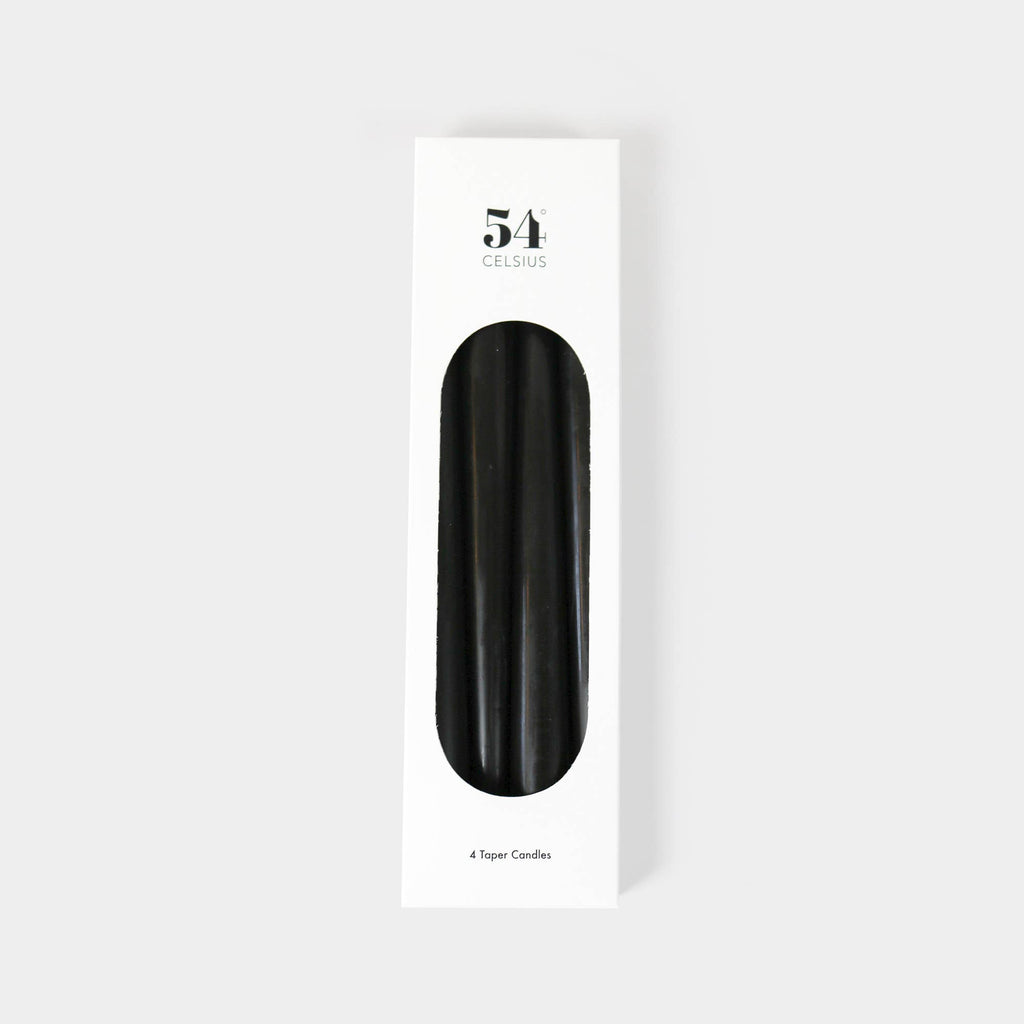 10" Hand-Poured Black Taper Candles (Pack of 4)