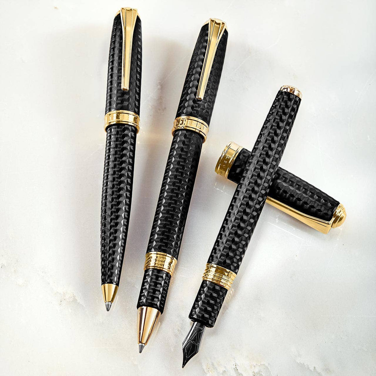True Writer® Create Herringbone Midnight Black Fountain Pen