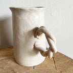 Handmade Ceramic Tapered Pitcher with Braided Handle (Short)