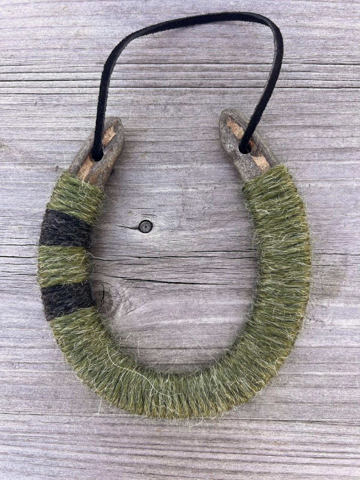 Up-cycled LUCKY horseshoe - Cactus