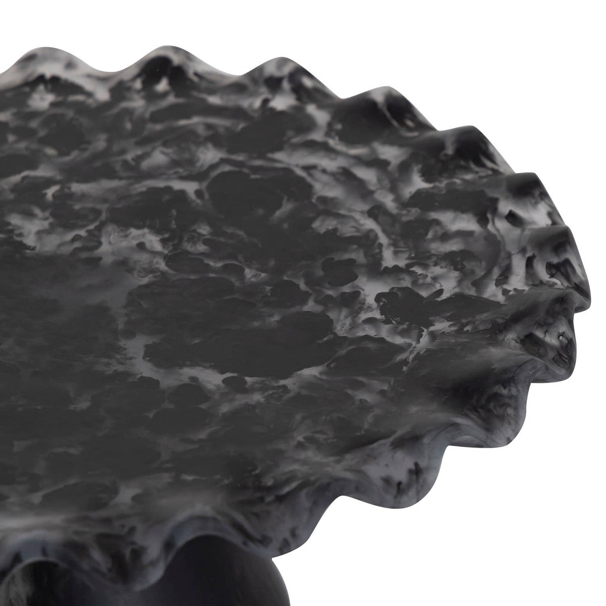 Large Modern Matte Black Resin Cake Stand