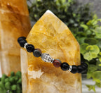 Bloodstone & Black Obsidian Gemstone Buddha Bracelet
