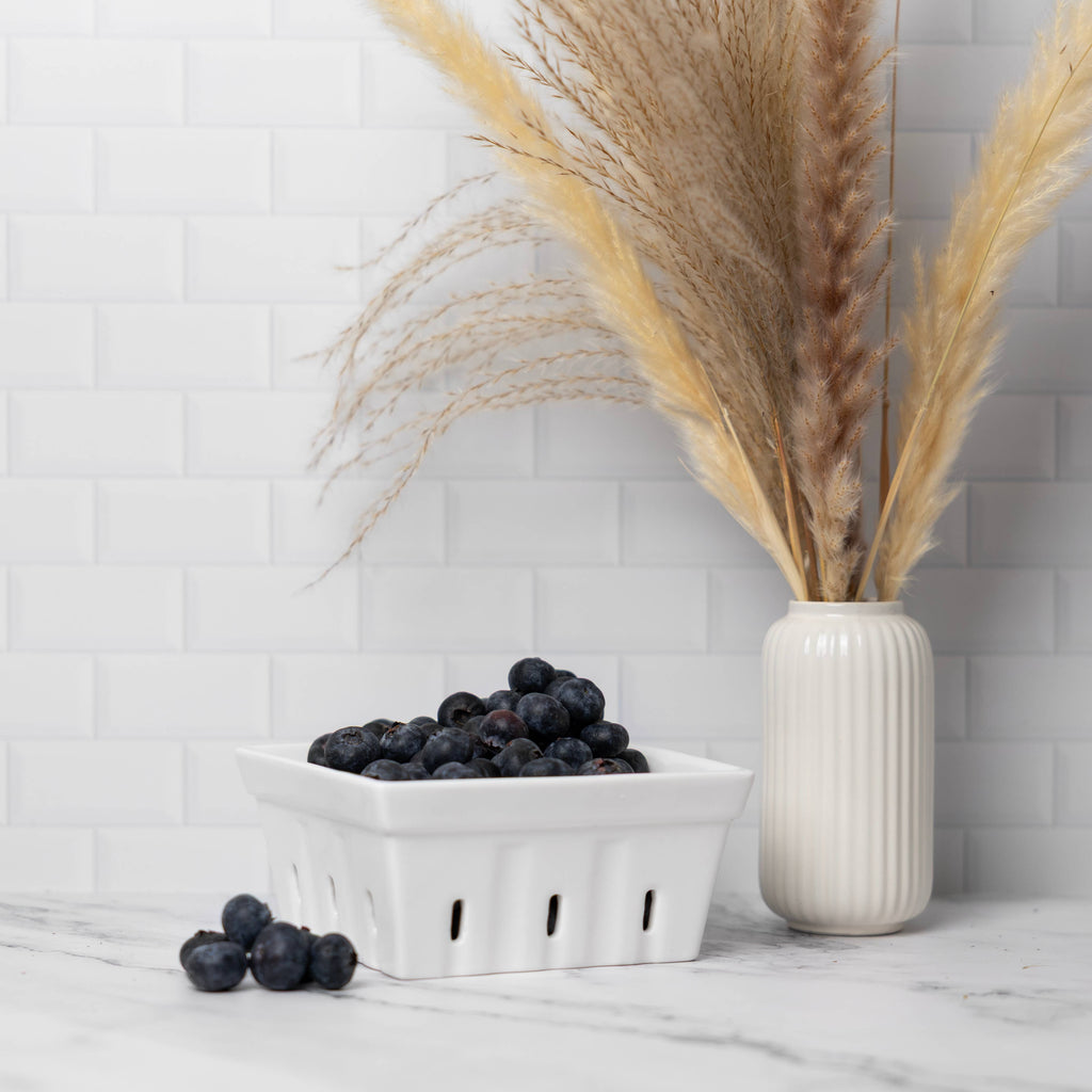 Fox Run White Ceramic Berry Baskets, Set of 2