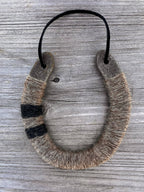Up-cycled LUCKY horseshoe - Charcoal Ash