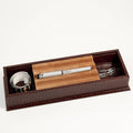BeyBerk Brown "Croco" Leather Stationery Tray