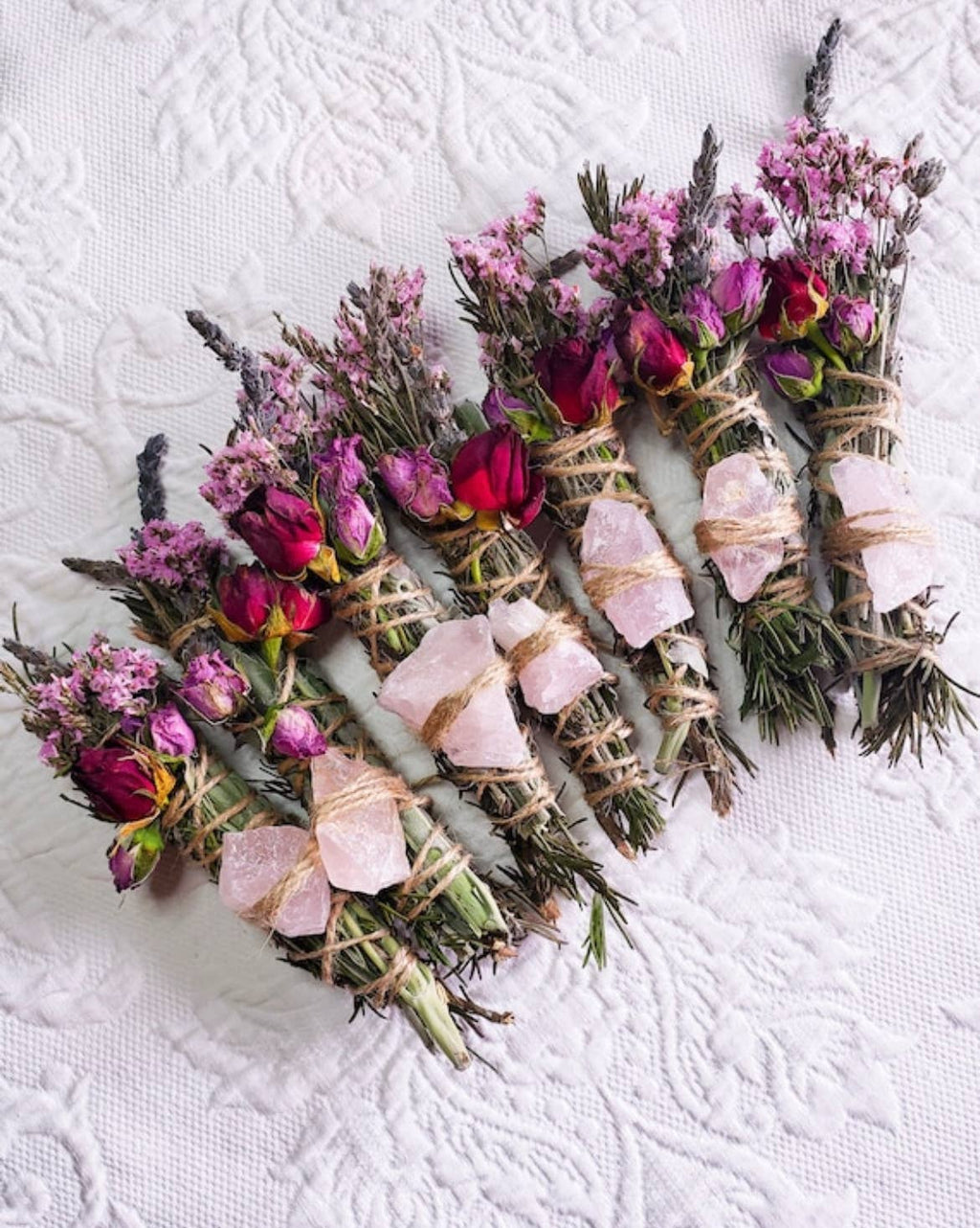 Rose Quartz & Lavender Botanical Smudge Stick