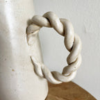 Handmade Ceramic Tapered Pitcher with Braided Handle (Short)