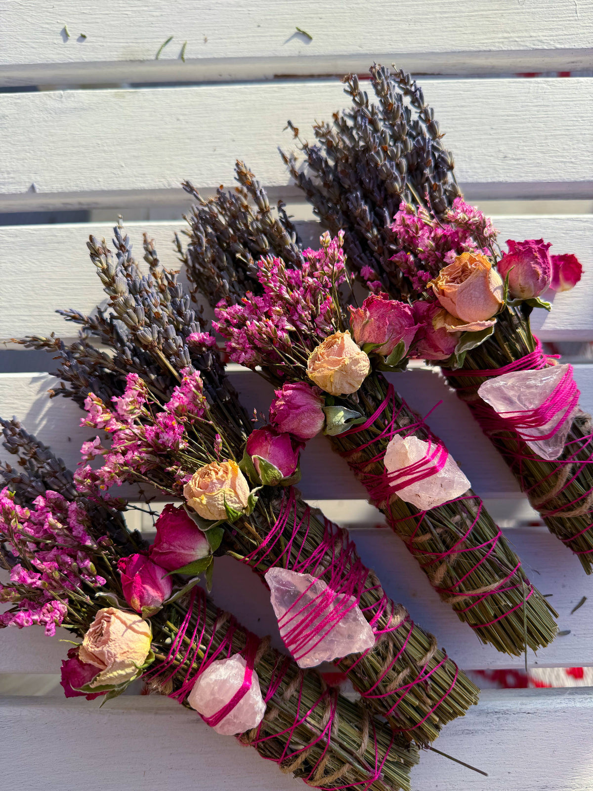 Rose Quartz & Lavender Botanical Smudge Stick