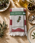 Olive Hand-Stitched Tea Towel Set