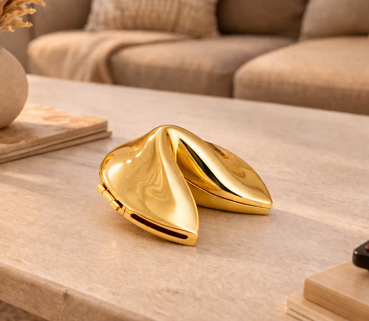 Lucky Gold or Silver Plated Fortune Cookie Keepsake: Gold