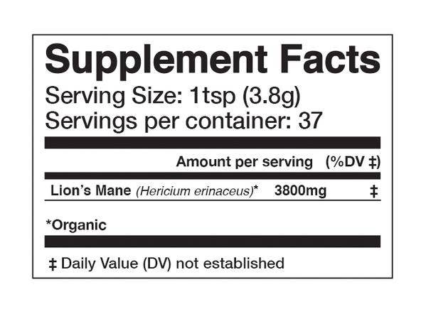 Organic Activated Lion’s Mane Focus Tonic Powder