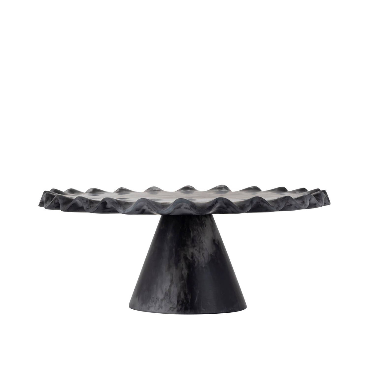 Large Modern Matte Black Resin Cake Stand