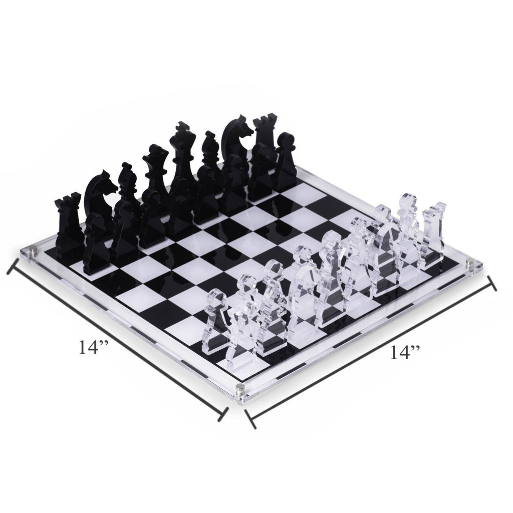 Lucite Chess Set – 14" Modern Acrylic Board Game