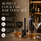 Kiyo Home 10-Piece Cocktail Bar Tool Set with Bamboo Stand