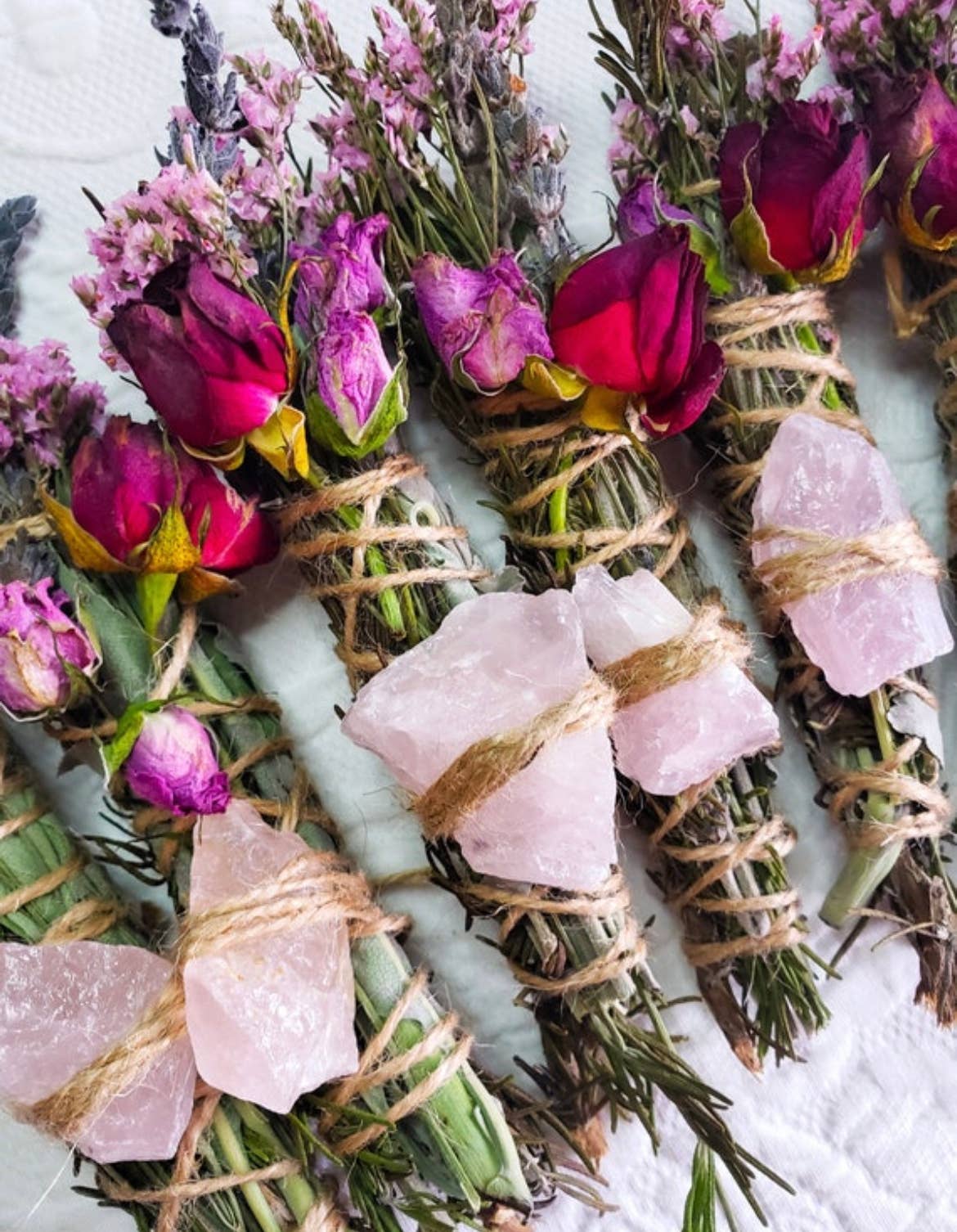 Rose Quartz & Lavender Botanical Smudge Stick