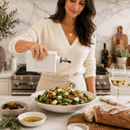 White Ceramic Olive Oil Dispenser with Dripless Spout