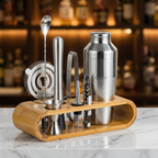 Kiyo Home 10-Piece Cocktail Bar Tool Set with Bamboo Stand