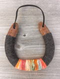 Up-cycled LUCKY horseshoe - Sunset Fog