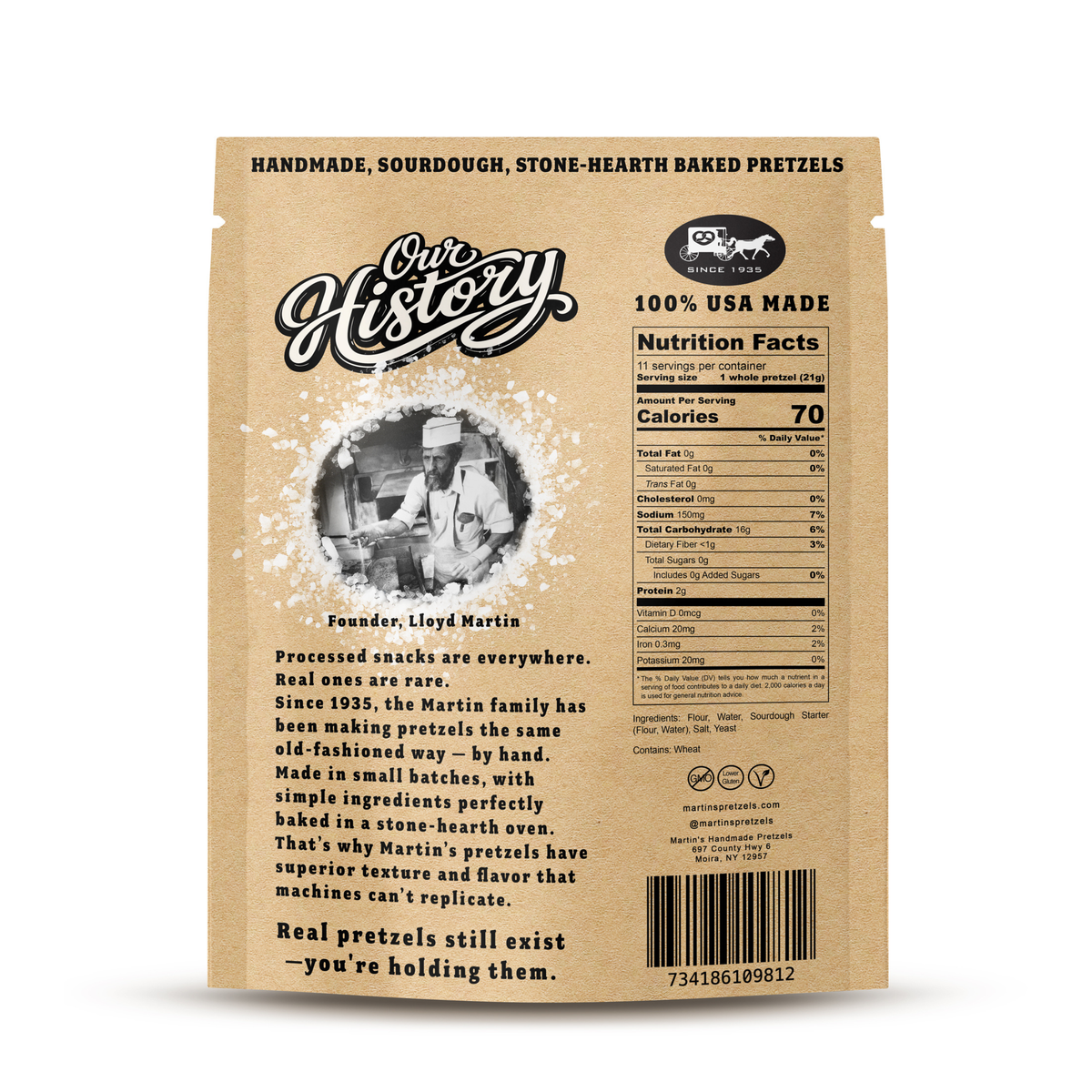 Handmade Sourdough Pretzels, Salted - 8oz Bags