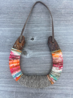 Up-cycled LUCKY horseshoe - Wildflower
