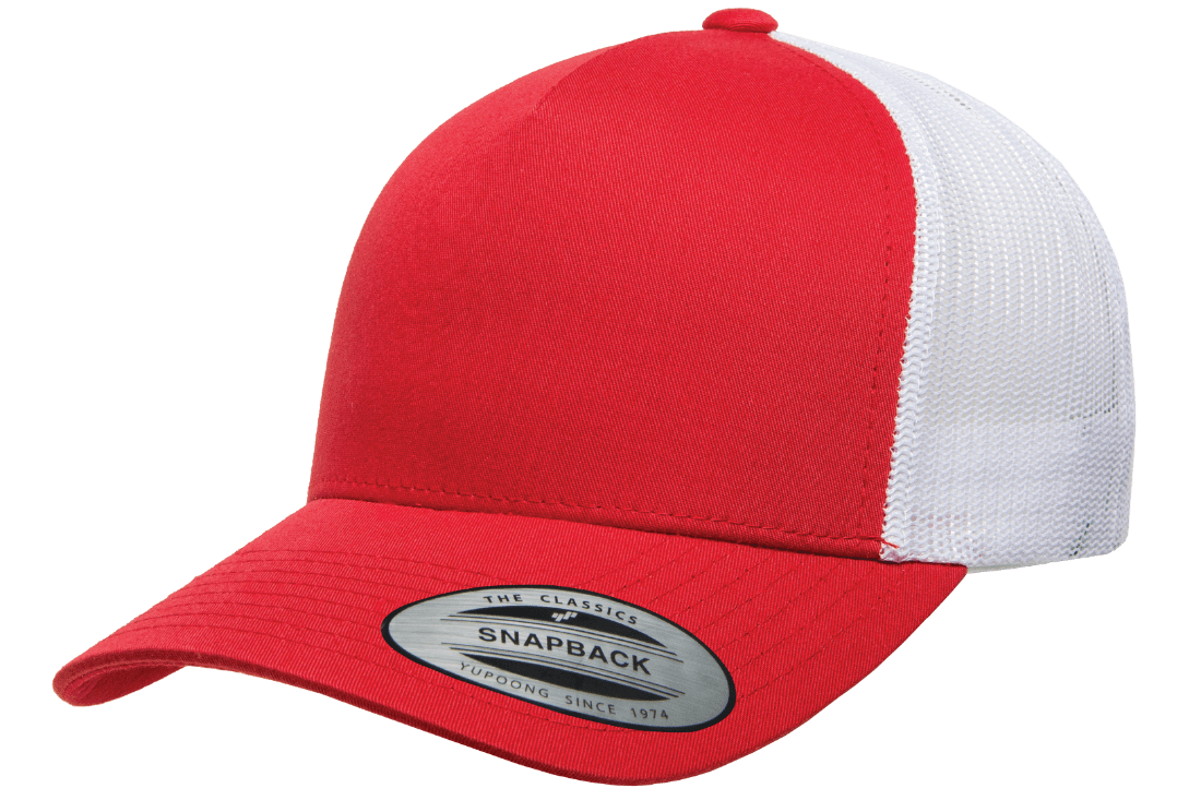 Yupoong 6506T 5-Panel Retro Trucker Hat, Baseball Cap with Mesh Back, 2-Tone Colors - YP Classics®