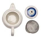 Evil Eye Porcelain Teapot with Stainless Steel Strainer
