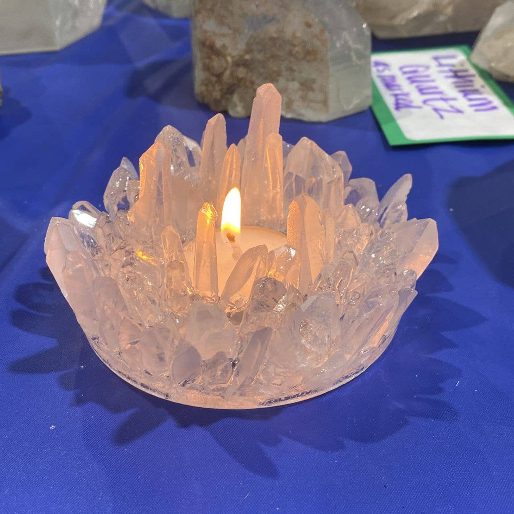 Lemurian Quartz Candle Holder