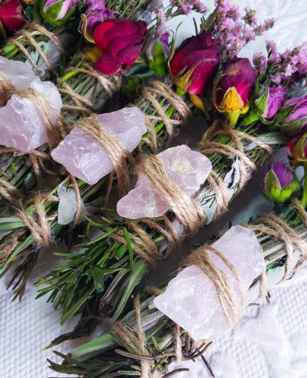Rose Quartz & Lavender Botanical Smudge Stick