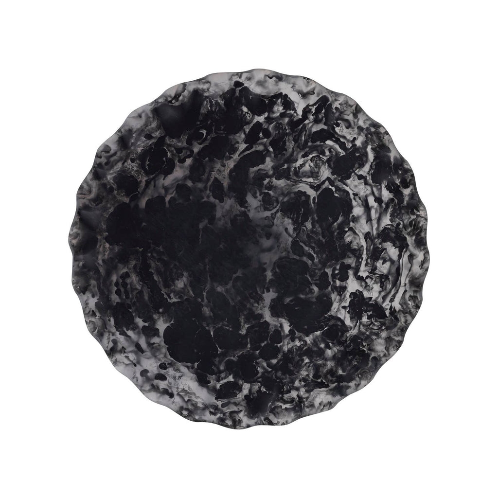 Large Modern Matte Black Resin Cake Stand