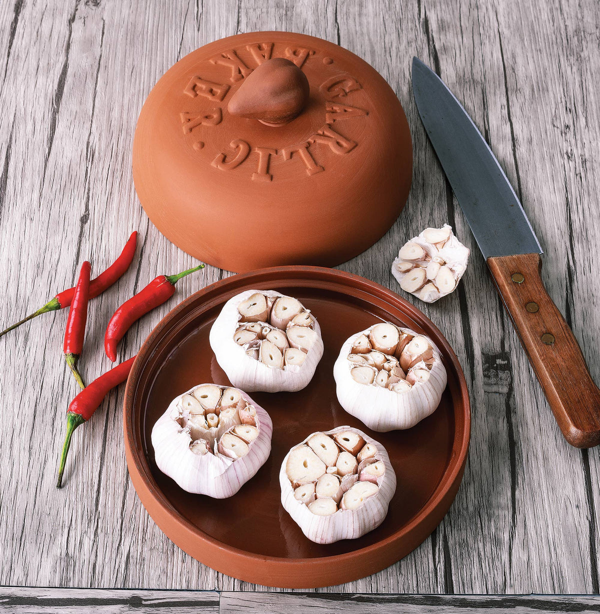Classic Terra Cotta Garlic Baker & Roaster
